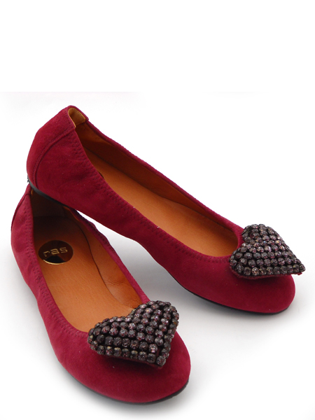 Бордовые замшевые балетки